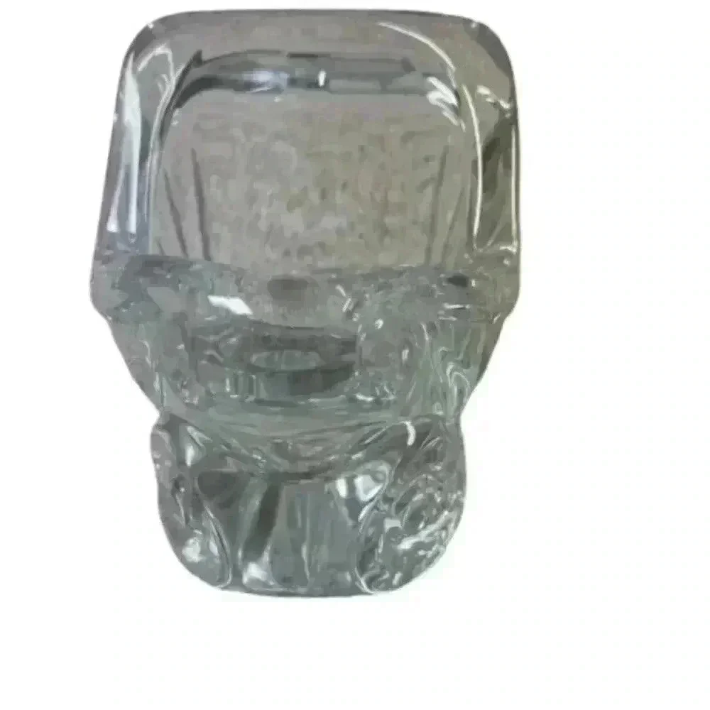 Lead Crystal Glass Santa Sleigh Christmas Candy Dish Clear
